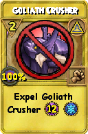 Wizard101 Myth spell card: Goliath Crusher, Spell ID 7348