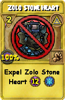 Wizard101 Myth spell card: Zolo Stone Heart, Spell ID 7350