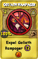 Wizard101 Myth spell card: Goliath Rampager, Spell ID 7352