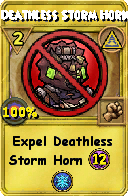 Wizard101 Myth spell card: Deathless Storm Horn, Spell ID 7353