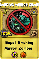 Wizard101 Myth spell card: Smoking Mirror Zombie, Spell ID 7359
