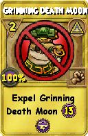 Wizard101 Myth spell card: Grinning Death Moon, Spell ID 7363