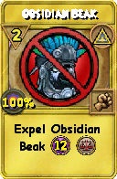 Wizard101 Myth spell card: Obsidian Beak, Spell ID 7366