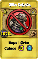 Wizard101 Myth spell card: Grim Calaca, Spell ID 7373