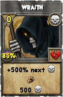 Wizard101 Death spell card: Wraith, Spell ID 7375