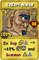 Wizard101 Myth spell card: Cyclops Minion, Spell ID 7382