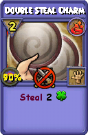 Wizard101 Fire spell card: Double Steal Charm, Spell ID 7383