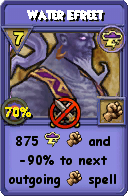 Wizard101 Storm spell card: Water Efreet, Spell ID 7384