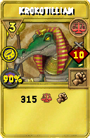 Wizard101 Balance spell card: Krokotillian, Spell ID 7385