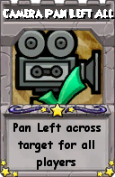Wizard101 School 16 spell card: Camera Pan Left All, Spell ID 7387