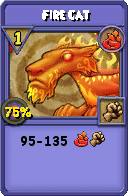 Wizard101 Fire spell card: Fire Cat, Spell ID 7390