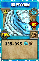 Wizard101 Ice spell card: Ice Wyvern, Spell ID 7398