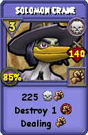 Wizard101 Death spell card: Solomon Crane, Spell ID 7400