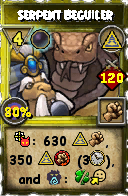 Wizard101 Myth spell card: Serpent Beguiler, Spell ID 7416