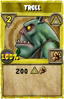 Wizard101 Myth spell card: Troll, Spell ID 7423
