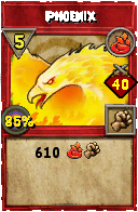 Wizard101 Fire spell card: Phoenix, Spell ID 7425