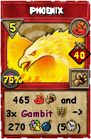 Wizard101 Fire spell card: Phoenix, Spell ID 7427