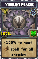 Wizard101 Shadow spell card: Virulent Plague, Spell ID 7440