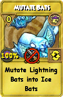 Wizard101 Storm spell card: Mutate Bats, Spell ID 7445