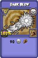 Wizard101 Death spell card: Dark Blow, Spell ID 7447