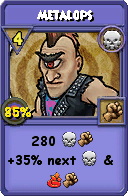 Wizard101 Death spell card: Metalops, Spell ID 7456