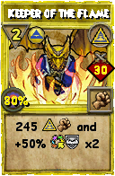 Wizard101 Myth spell card: Keeper of the Flame, Spell ID 7458
