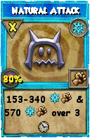 Wizard101 Ice spell card: Natural Attack, Spell ID 7482