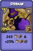 Wizard101 Storm spell card: Storman, Spell ID 7489