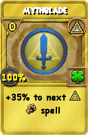 Wizard101 Myth spell card: Mythblade, Spell ID 7493