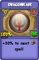 Wizard101 Balance spell card: Dragonblade, Spell ID 7497