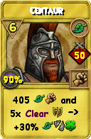 Wizard101 Life spell card: Centaur, Spell ID 7500