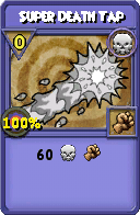 Wizard101 Death spell card: Super Death Tap, Spell ID 7507