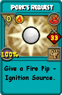 Wizard101 Fire spell card: Pork's Request, Spell ID 7512