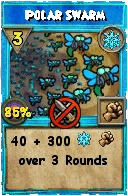 Wizard101 Ice spell card: Polar Swarm, Spell ID 7514