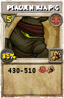 Wizard101 Balance spell card: Plague Ninja Pig, Spell ID 7515