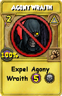 Wizard101 Myth spell card: Agony Wraith, Spell ID 7539