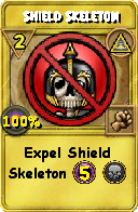 Wizard101 Myth spell card: Shield Skeleton, Spell ID 7540
