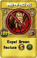 Wizard101 Myth spell card: Brown Recluse, Spell ID 7546