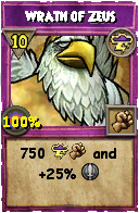 Wizard101 Storm spell card: Wrath of Zeus, Spell ID 7555