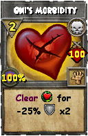 Wizard101 Death spell card: Oni's Morbidity, Spell ID 7564