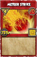 Wizard101 Fire spell card: Meteor Strike, Spell ID 7567