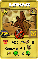Wizard101 Myth spell card: Earthquake, Spell ID 7580
