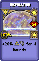Wizard101 Star spell card: Inspiration, Spell ID 7583