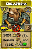 Wizard101 Myth spell card: King Artorius, Spell ID 7587