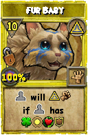Wizard101 Myth spell card: Fur Baby, Spell ID 7597