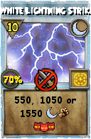 Wizard101 Moon spell card: White Lightning Strike, Spell ID 7603