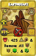 Wizard101 Myth spell card: Earthquake, Spell ID 7609