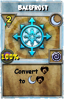 Wizard101 Moon spell card: Balefrost, Spell ID 7611