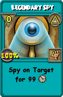 Wizard101 Myth spell card: Legendary Spy, Spell ID 7615
