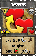 Wizard101 Death spell card: Sacrifice, Spell ID 7624